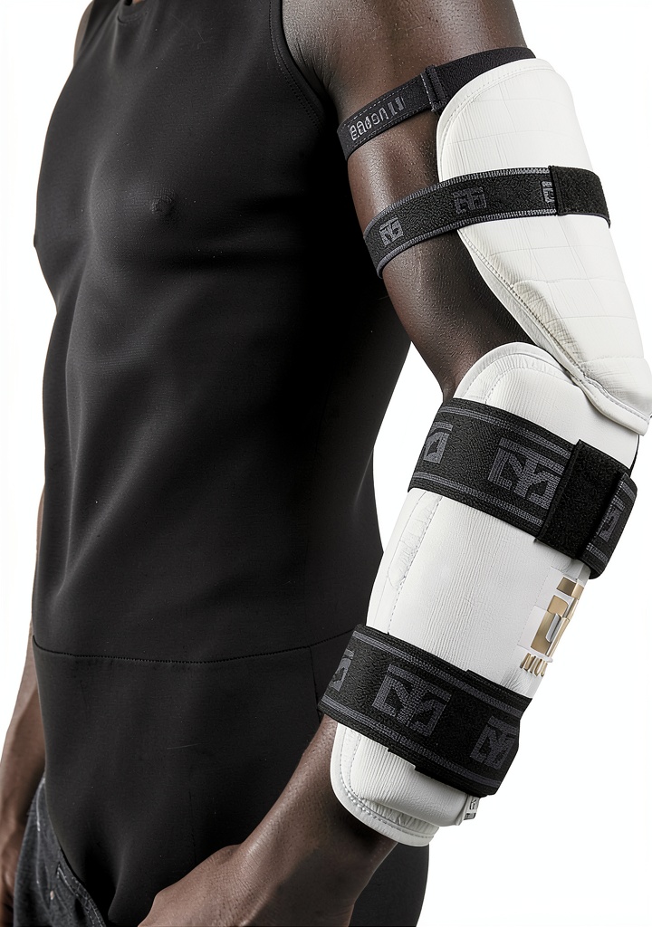Athlete wearing MOOTO white Taekwondo shield during a sparring session